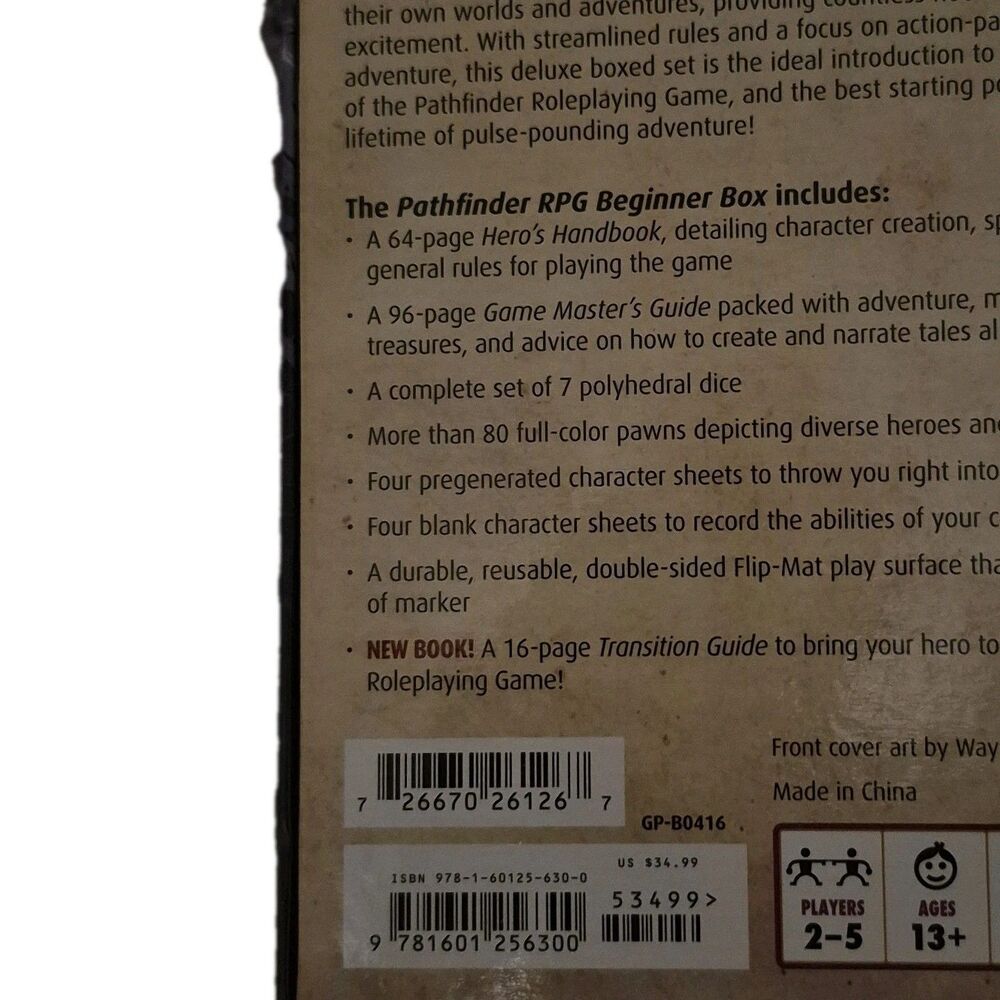 Pathfinder Roleplaying Game by Jason Bulmahn (2014, Game) COMPLETE - Picture 3 of 4